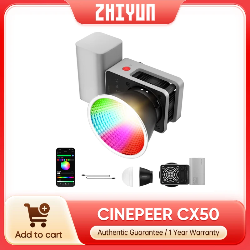Photography Video Lighting Kit - Zhiyun CINEPEER CX50 RGB Video Light