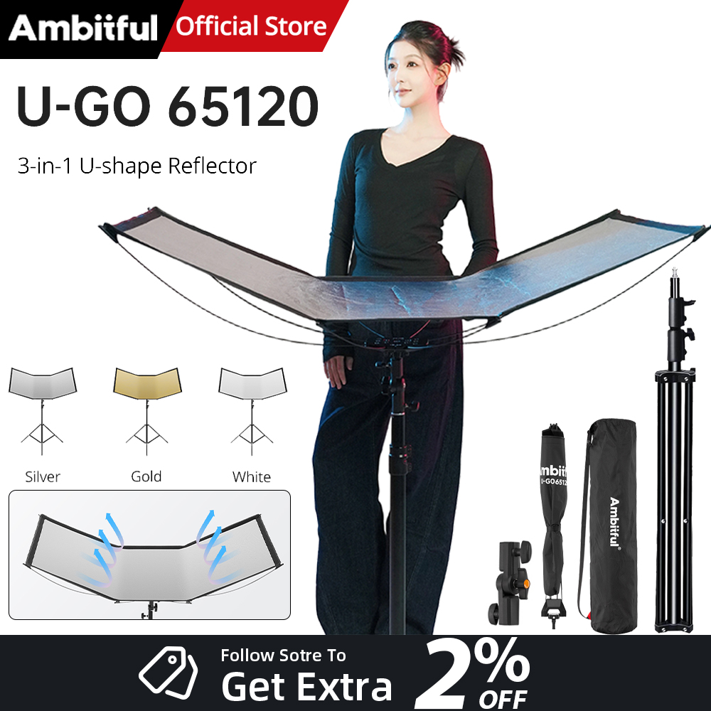 Photography Lighting Types - AMBITFUL 3in1 U-Type Light Diffuser Reflector