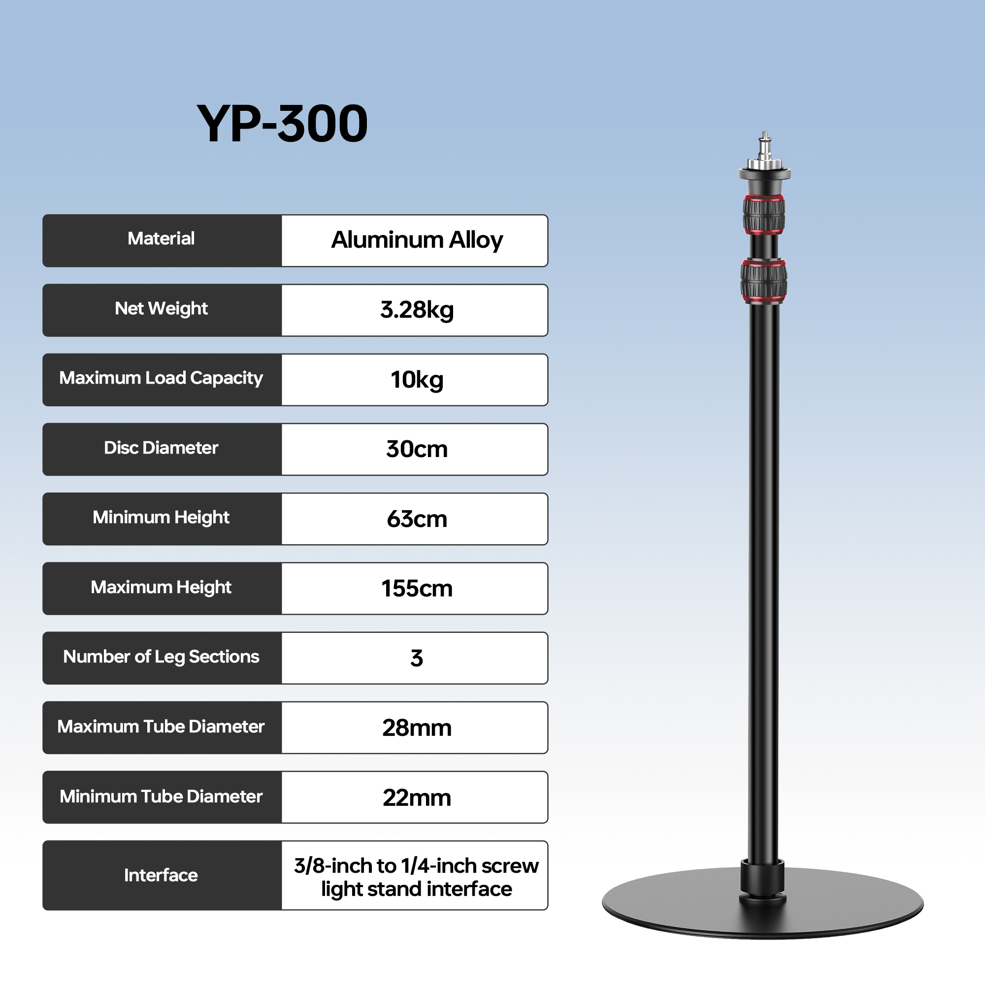 Manbily YP300 1.55M Round base - Photography Lighting Softbox recension och pris