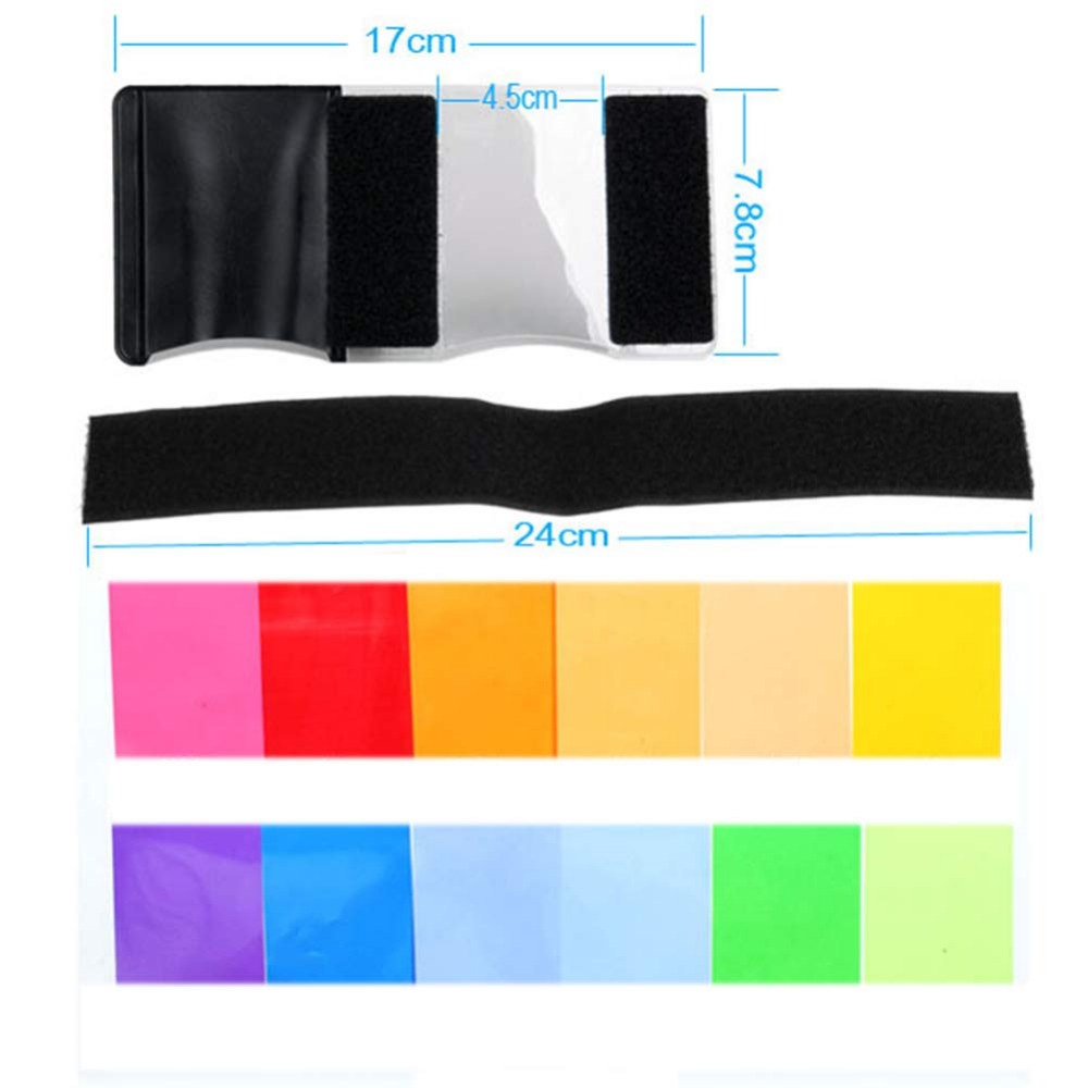 12 Colors Camera Flash Gels Li - Photography Video Lighting Kit recension och pris