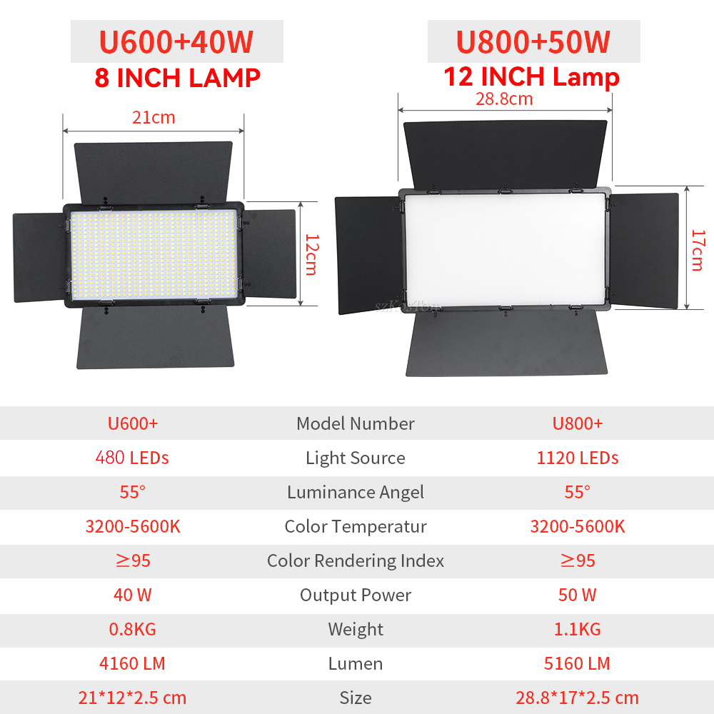 U800 U600 LED Photo Studio Vid - Photography Video Lighting Kit recension och pris